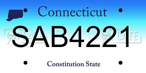 SAB4221 Connecticut License Plate