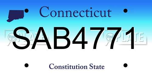 SAB4771 Connecticut License Plate