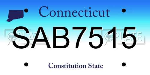 SAB7515 Connecticut License Plate