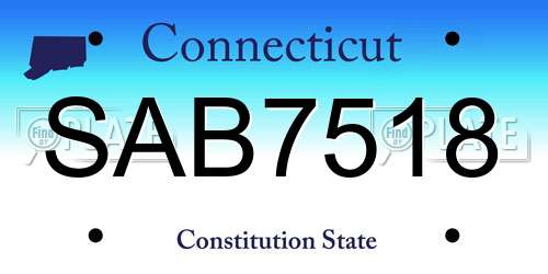 SAB7518 Connecticut License Plate