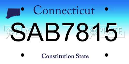 SAB7815 Connecticut License Plate