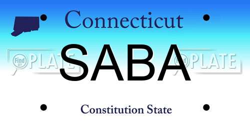 SABA Connecticut License Plate