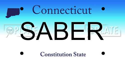 SABER Connecticut License Plate