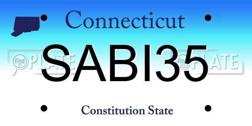 SABI35 Connecticut License Plate