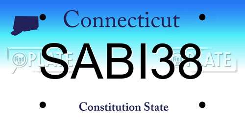SABI38 Connecticut License Plate