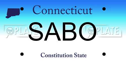 SABO Connecticut License Plate