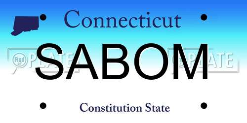 SABOM Connecticut License Plate