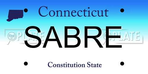 SABRE Connecticut License Plate