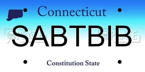 SABTBIB Connecticut License Plate