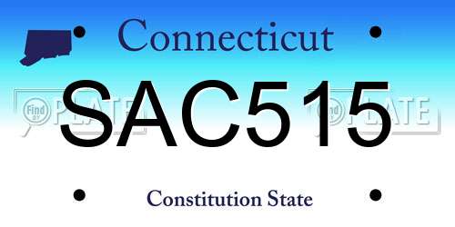 SAC515 Connecticut License Plate