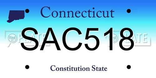 SAC518 Connecticut License Plate