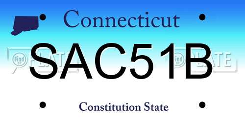 SAC51B Connecticut License Plate