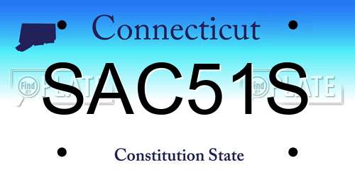 SAC51S Connecticut License Plate