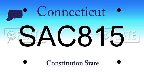 SAC815 Connecticut License Plate