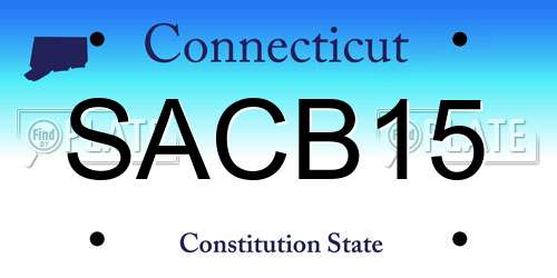 SACB15 Connecticut License Plate