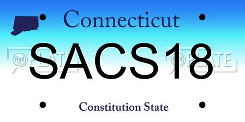 SACS18 Connecticut License Plate