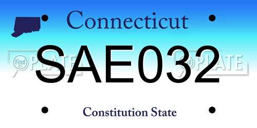 SAE032 Connecticut License Plate