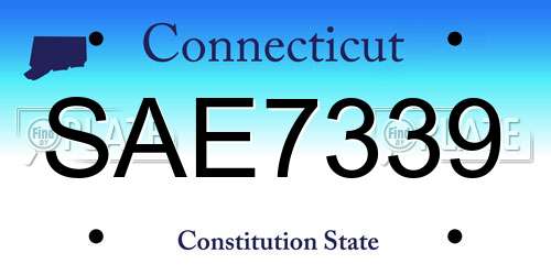SAE7339 Connecticut License Plate