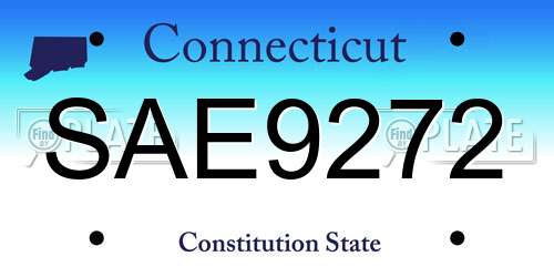 SAE9272 Connecticut License Plate