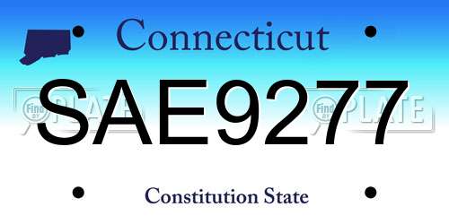 SAE9277 Connecticut License Plate