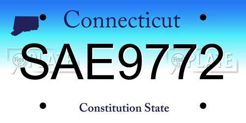 SAE9772 Connecticut License Plate