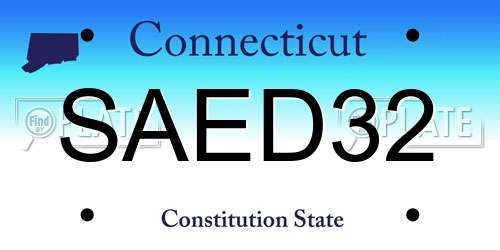 SAED32 Connecticut License Plate