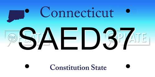 SAED37 Connecticut License Plate