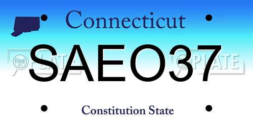 SAEO37 Connecticut License Plate