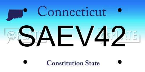 SAEV42 Connecticut License Plate