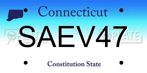 SAEV47 Connecticut License Plate