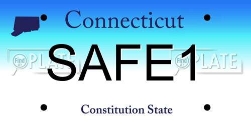 SAFE1 Connecticut License Plate