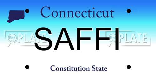 SAFFI Connecticut License Plate