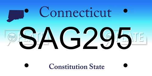 SAG295 Connecticut License Plate