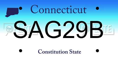 SAG29B Connecticut License Plate