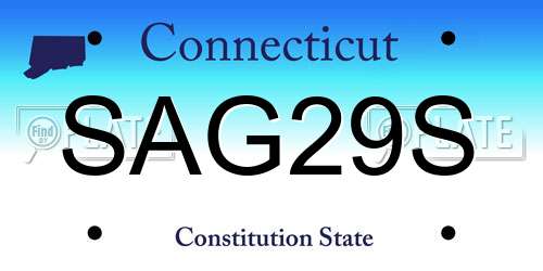 SAG29S Connecticut License Plate