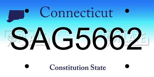 SAG5662 Connecticut License Plate