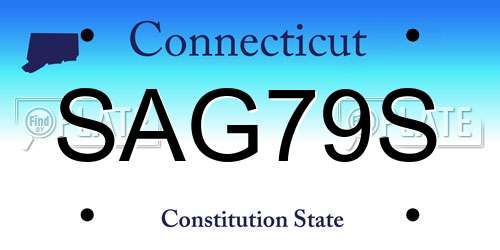 SAG79S Connecticut License Plate