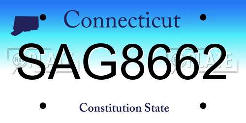 SAG8662 Connecticut License Plate