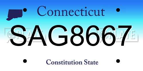 SAG8667 Connecticut License Plate