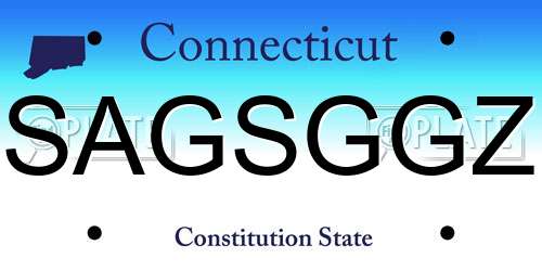 SAGSGGZ Connecticut License Plate