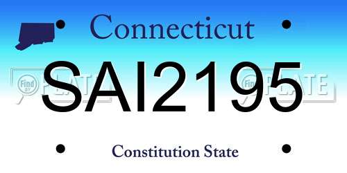 SAI2195 Connecticut License Plate