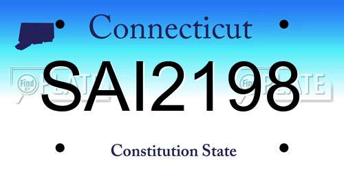 SAI2198 Connecticut License Plate