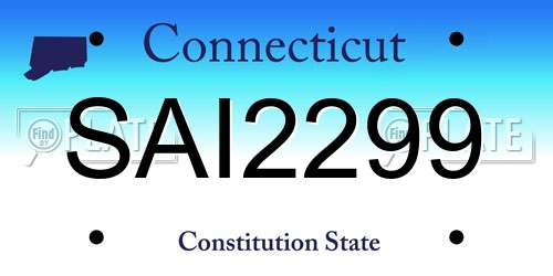 SAI2299 Connecticut License Plate