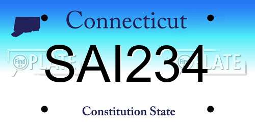 SAI234 Connecticut License Plate