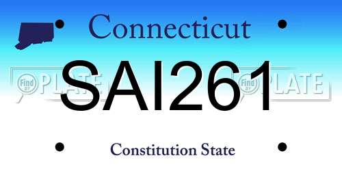 SAI261 Connecticut License Plate