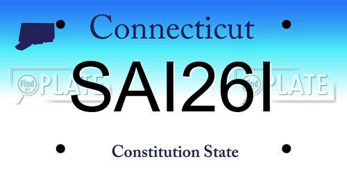 SAI26I Connecticut License Plate