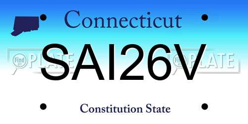SAI26V Connecticut License Plate