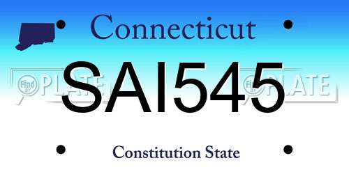 SAI545 Connecticut License Plate