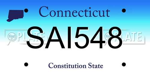 SAI548 Connecticut License Plate