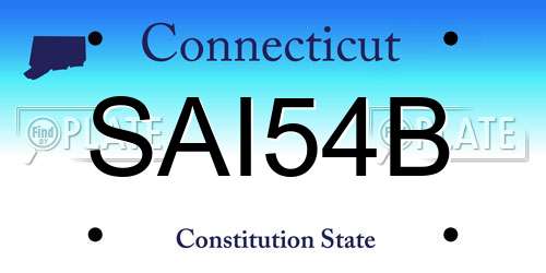 SAI54B Connecticut License Plate